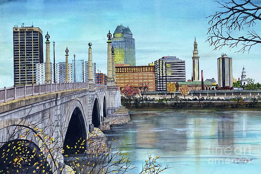 Memorial Bridge to Springfield MA Painting by Joseph Burger