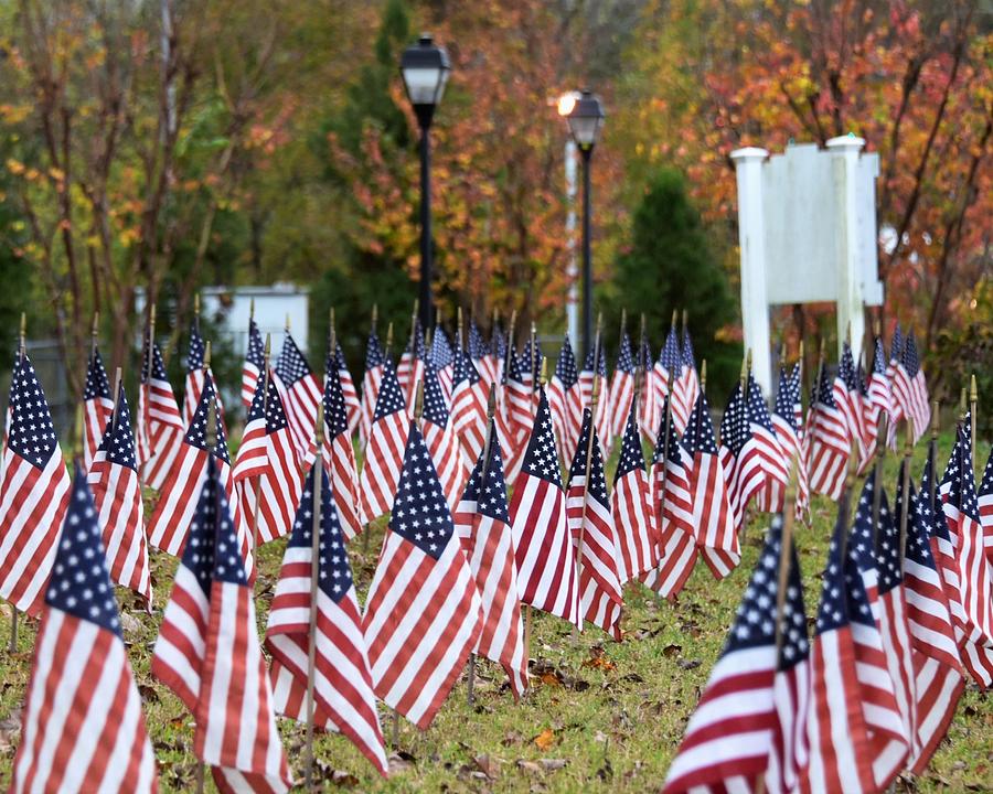Flag Photograph - Memorial Day Flags Dagsboro Delaware by Kim Bemis