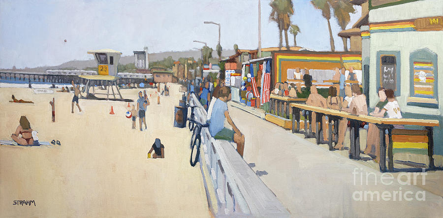 Memorial Day - Pacific Beach, San Diego, California Painting by Paul Strahm