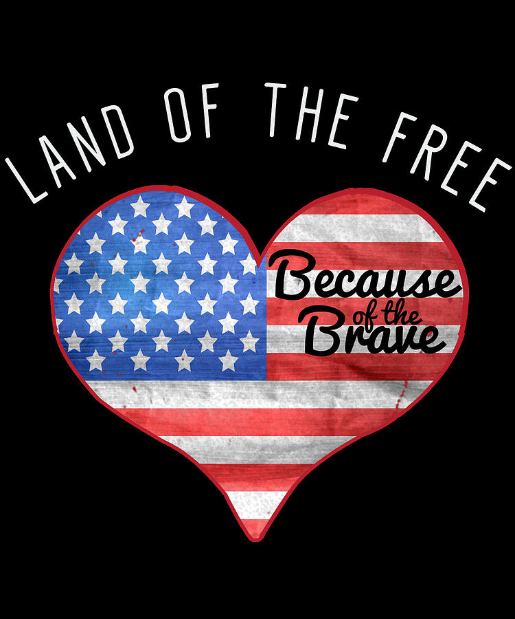 Memorial Day Shirt Land Of The Free Digital Art by Flippin Sweet Gear