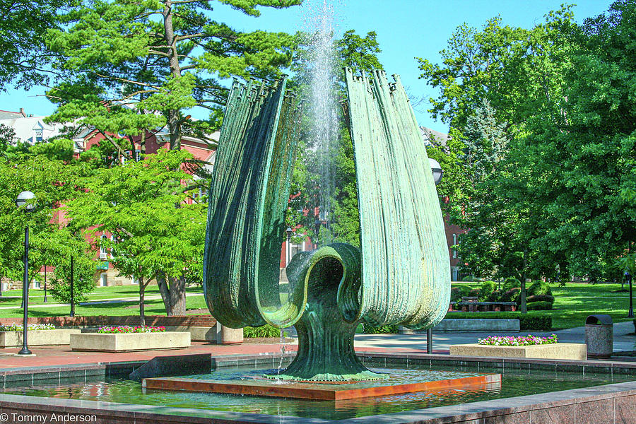 Marshall University Photograph - Memorial Fountain by Tommy Anderson