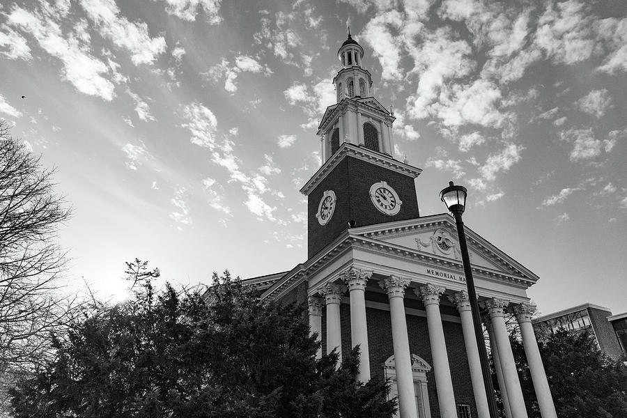 Memorial Hall at the University of Kentucky in black and white Photograph by Eldon McGraw