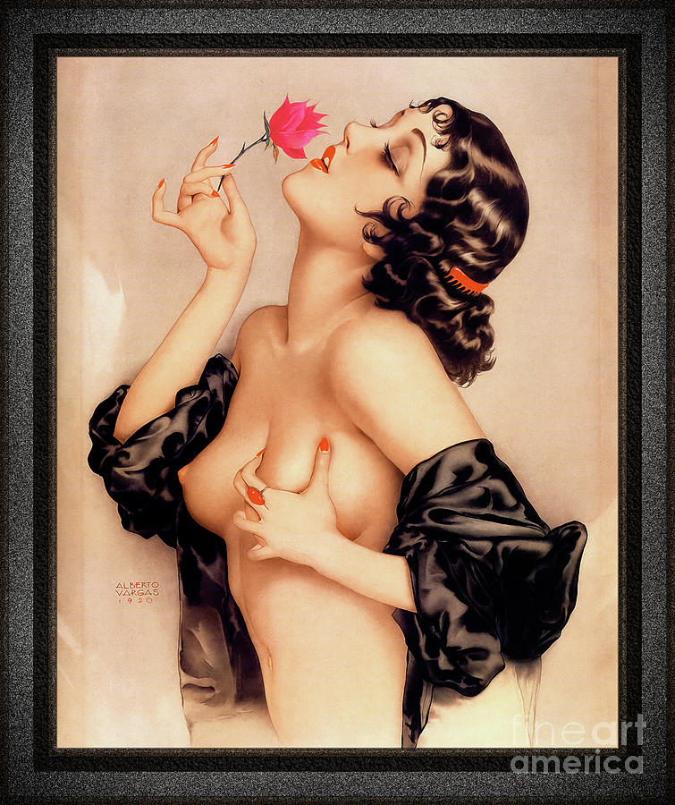 Memories of Olive by Alberto Vargas Vintage Pin-Up Girl Art Painting by Rolando Burbon