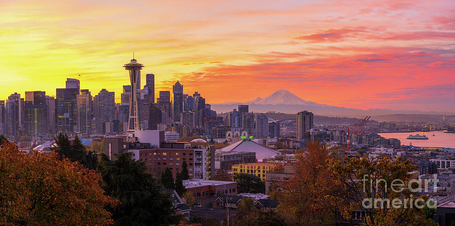 Seattle Photograph - Memories of Seattle at Dawn by Mike Reid