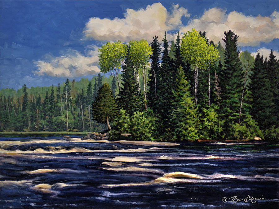 North Woods Painting - Memories of the Lower Rapids - Below Lake Wenasaga by Bruce Morrison