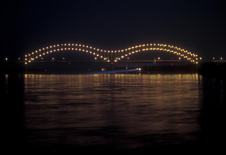 Memphis Bridge at Night Photograph by James C Richardson