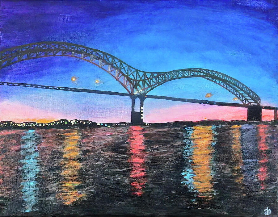 Memphis Bridge Reflections Painting by Angela Brunson Memphis Bridge Reflections Painting by Angela Brunson