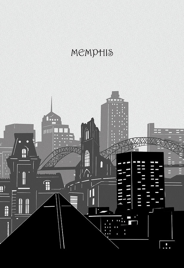 Memphis Cityscape  Digital Art by Bekim M