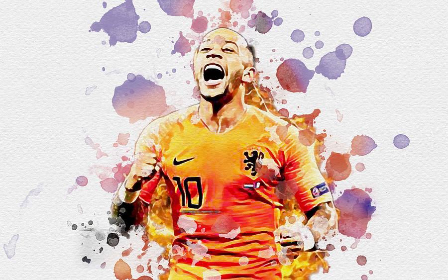 Memphis Depay Goal Netherlands National Team Forward Fan Art Depay Soccer Footballers Dutch