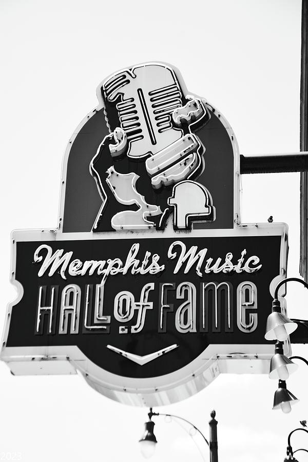 Memphis Music Hall Of Fame Black And White Photograph by Lisa Wooten
