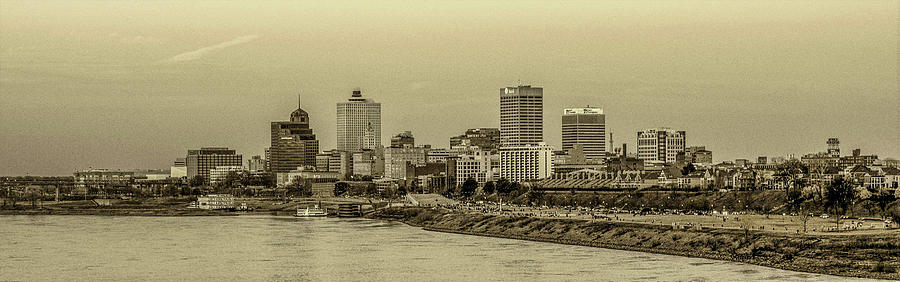 Memphis Panorama in Sepia Photograph by James C Richardson