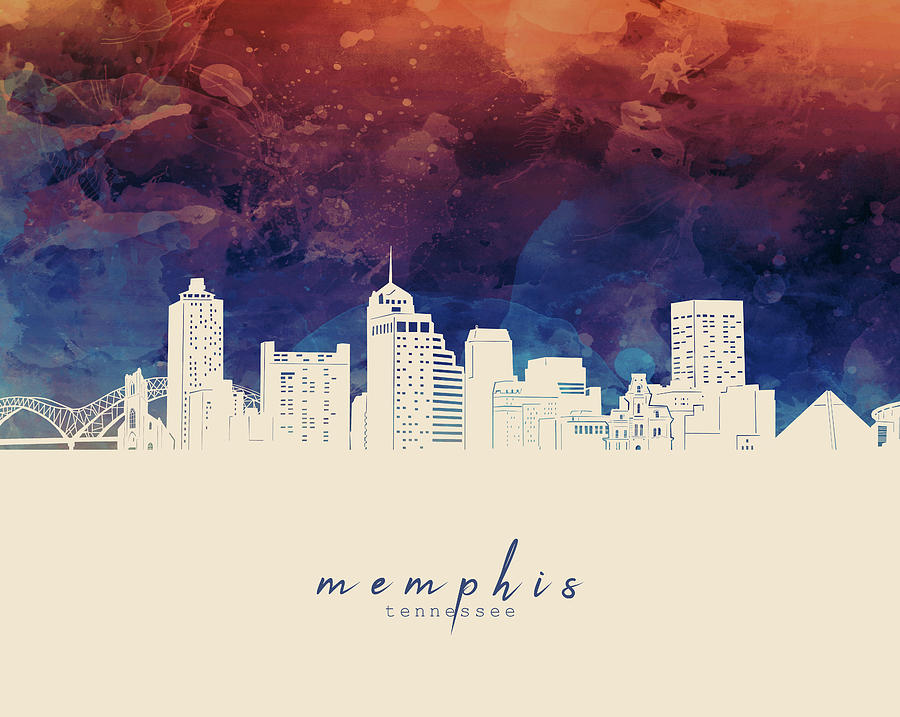 Memphis Skyline Panorama 3 Digital Art