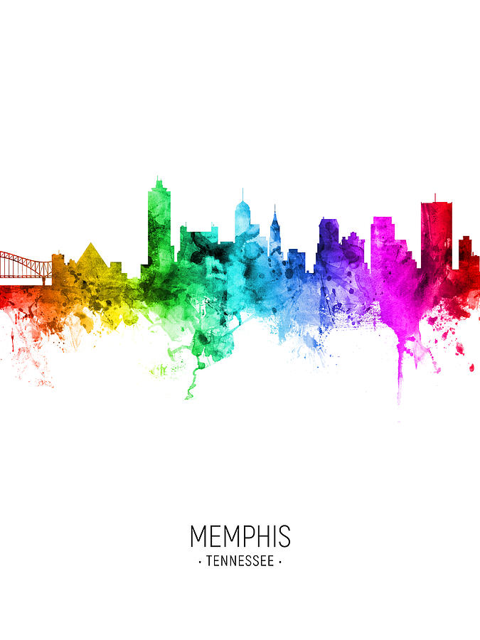 Memphis Digital Art - Memphis Tennessee Skyline #97 by Michael Tompsett