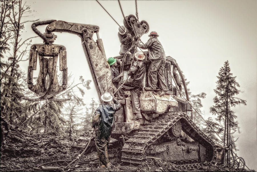 Logging Photograph - Men at Work by Rod Stroh