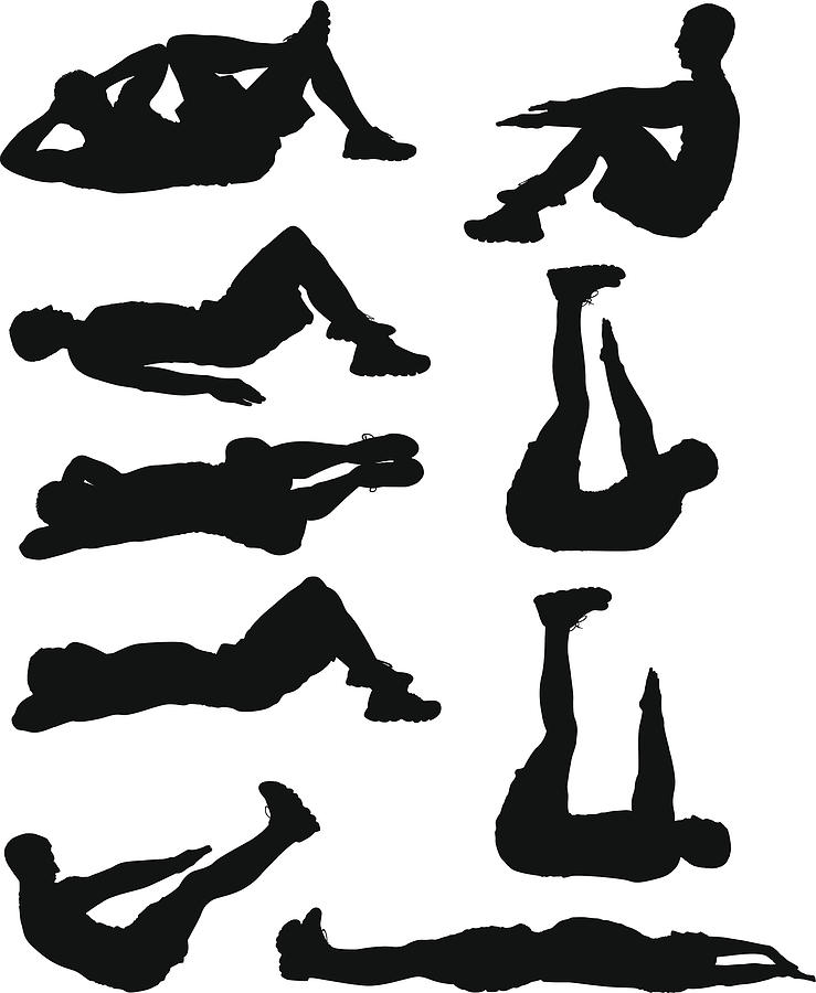 Men doing an intense ab workout Drawing by 4x6