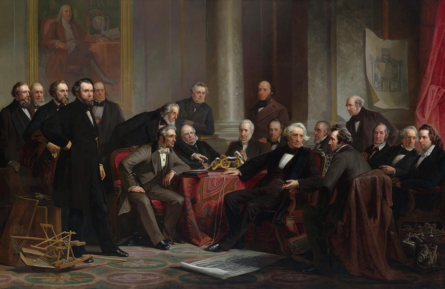 Men of Progress Painting by Charles Schussele