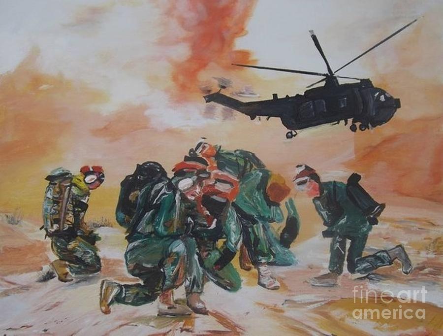 Men of War Painting by Denise Morgan