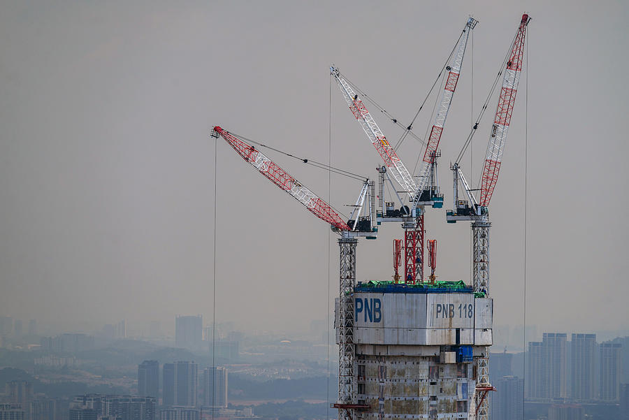 Menara PNB 118 under construction in Kuala Lumpur, Malaysia. Photograph by Shaifulzamri