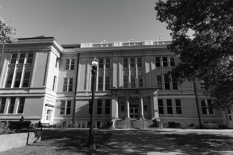 Mendenhall Laboratory at Ohio State University in black and white Photograph by Eldon McGraw