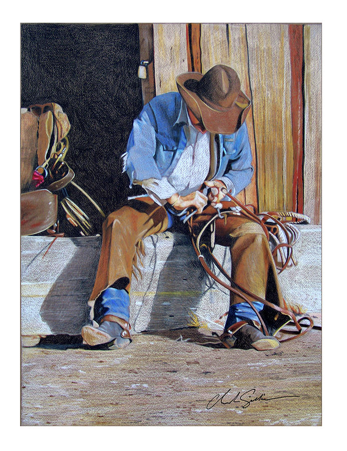 Mending His Tack Painting by Charles Gilliam - Pixels