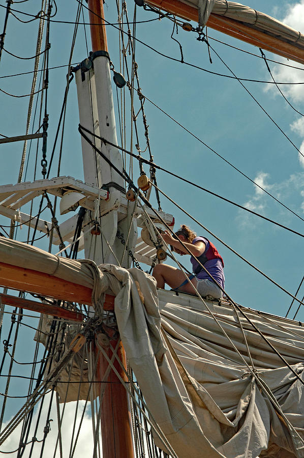 Mending the Sail Photograph by Ginger Harris - Fine Art America