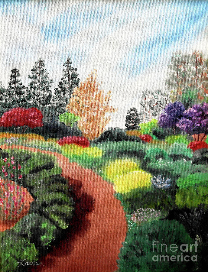 Mendocino Botanical Gardens Painting by Laura Iverson