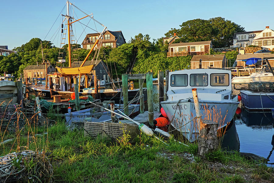 Menemsha Fishing Boat and Lobster Traps Chilmark MA Marthas Vineyard New England Photograph by Toby McGuire