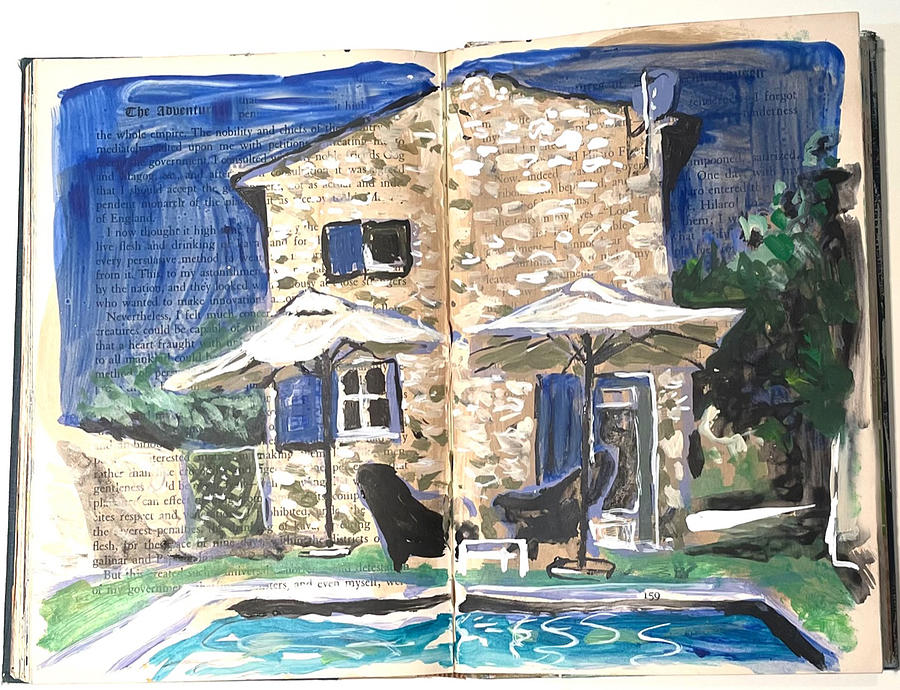 Menerbes, Summer Journal Painting by Tilly Strauss