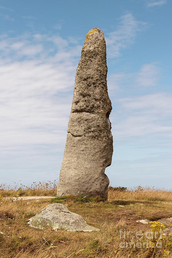 Menhir Cam Louis - megalithic monument in Brittany Photograph by Michal Boubin