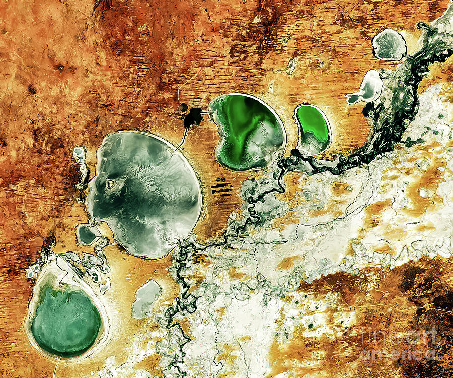 Menindee Lakes New South Wales Australia From Space Photograph