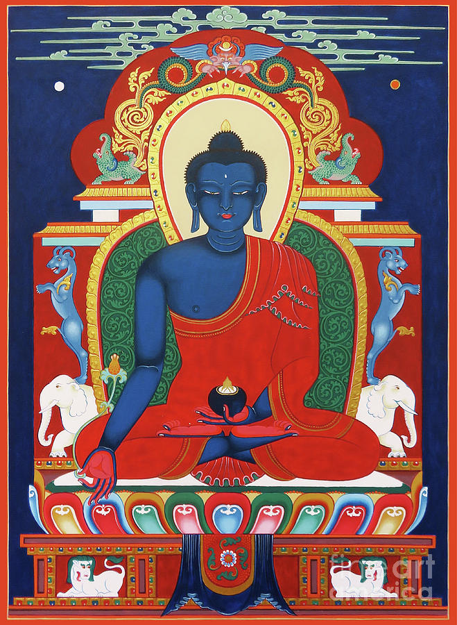 Menla, Medicine Buddha Painting by Sergey Noskov