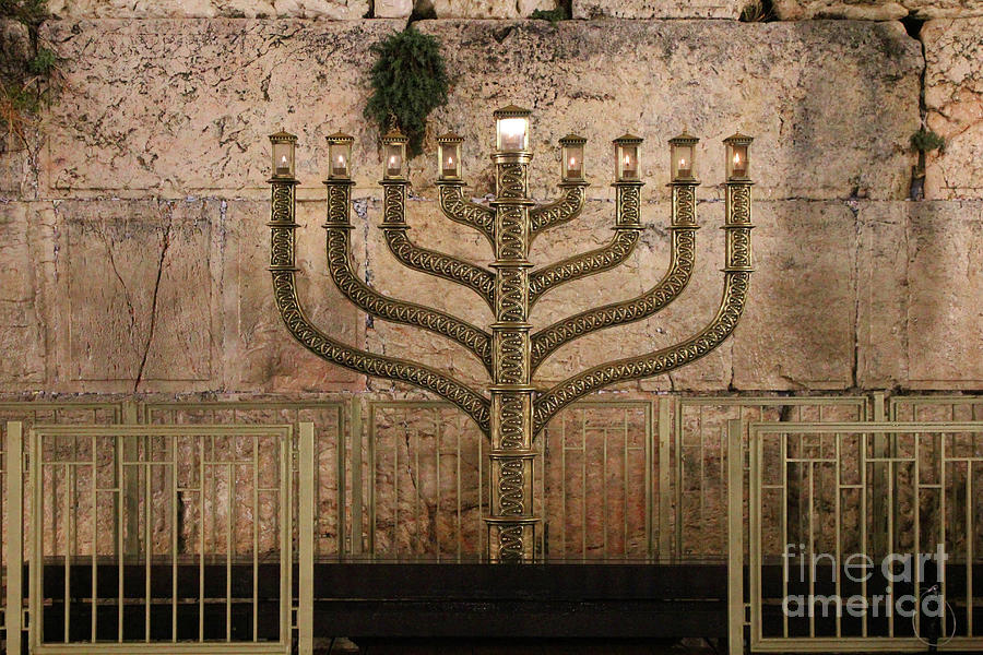 8 Days of Hanukkah - Lit Menorah Photograph by Doc Braham