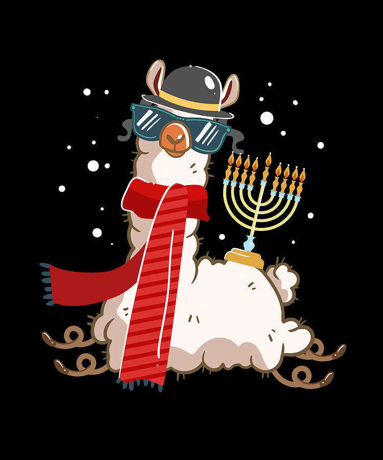 Happy Hanukkah Llamakkah Llama Menorah Alpaca Jewish Holiday Zip