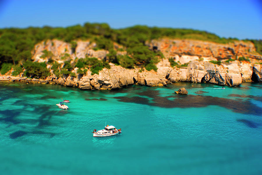 Menorca island, Spain, miniature photo effect Photograph by Severija Kirilovaite
