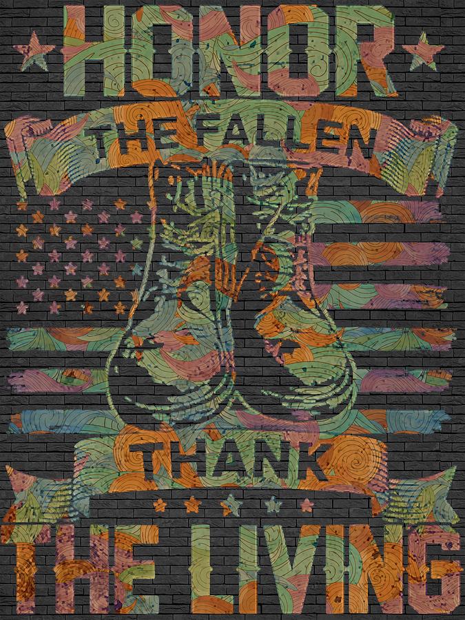 Mens Honor The Fallen Thank The Living Veterans Day Military Digital