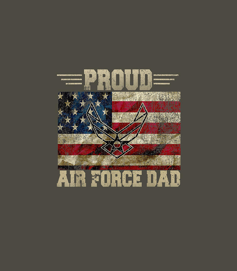 Mens Proud Air Force Dad Military Veteran Pride US Flag Digital Art by ...