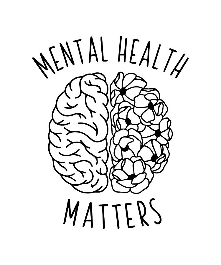 mental Health Matters Brain Graphic Digital Art by Jensen Cena