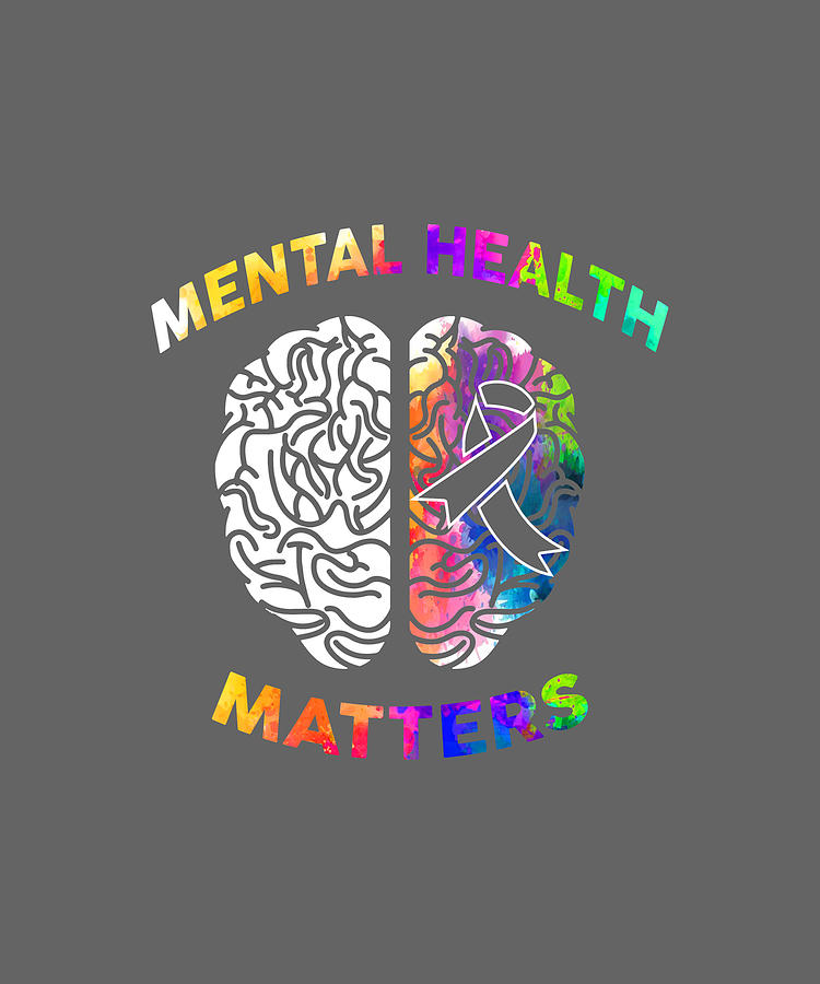 Mental Health Matters mental health awareness Brain Art TShirt ...