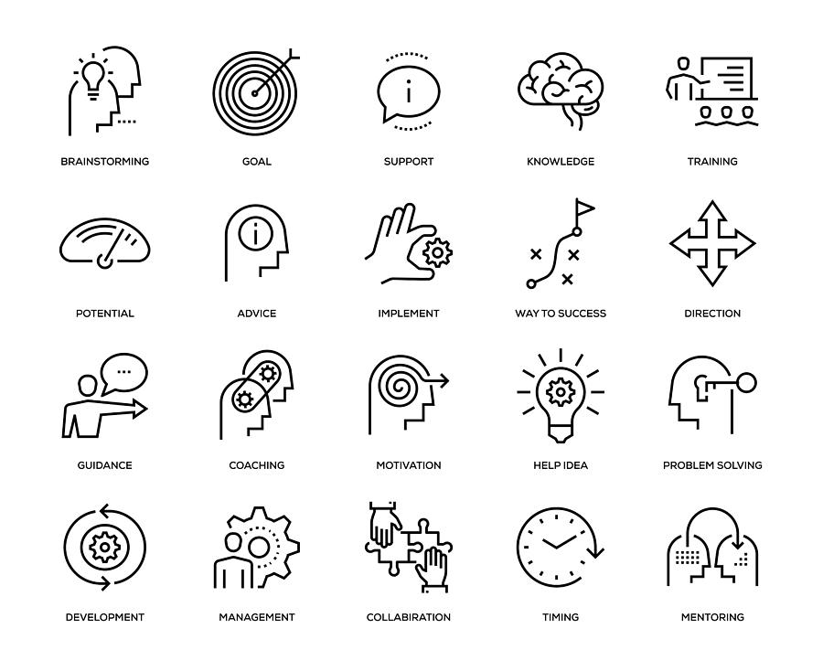 Mentoring Icon Set Drawing by Enis Aksoy