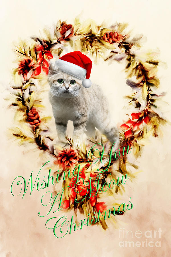 Christmas Mixed Media - Meow Christmas by Ed Taylor