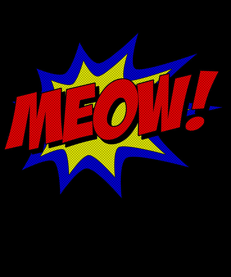 Meow Comic Book Cat Digital Art by Flippin Sweet Gear
