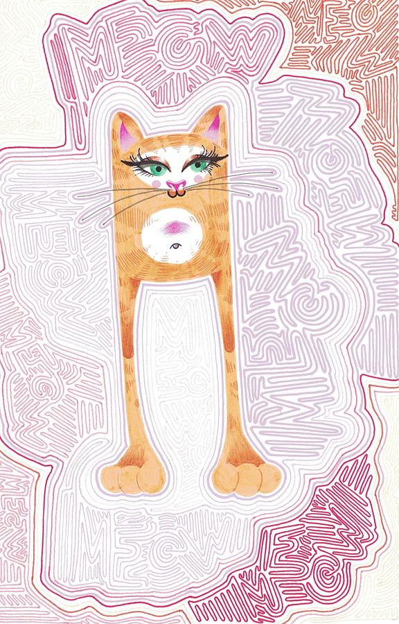Meow Meow Hotdog Princess Drawing by Miranda Brouwer
