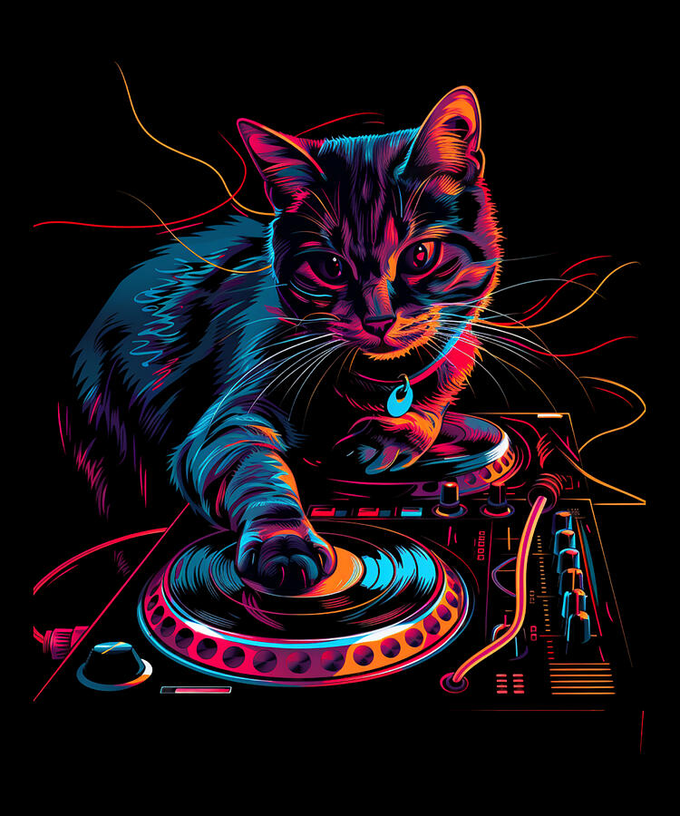 Music Digital Art - Meow Mix Tee Trends by Rush