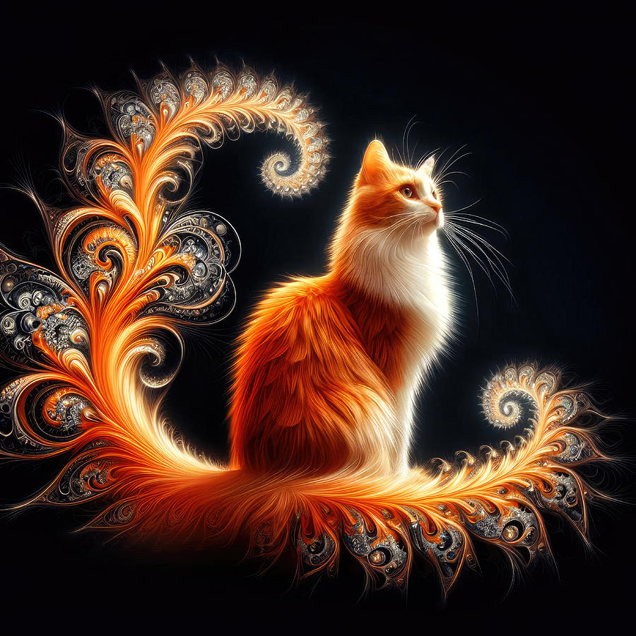 Orange And White Cat Photograph - Meowgasm by Bill and Linda Tiepelman