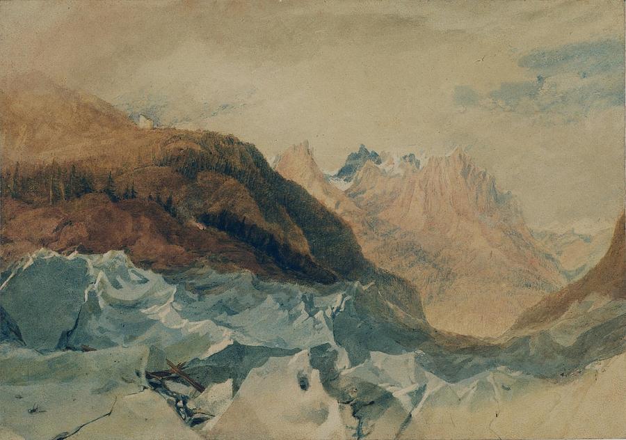 Mer De Glace Chamonix With Blairs Hut 1806 By Jmw Turner 1775 1851 Painting