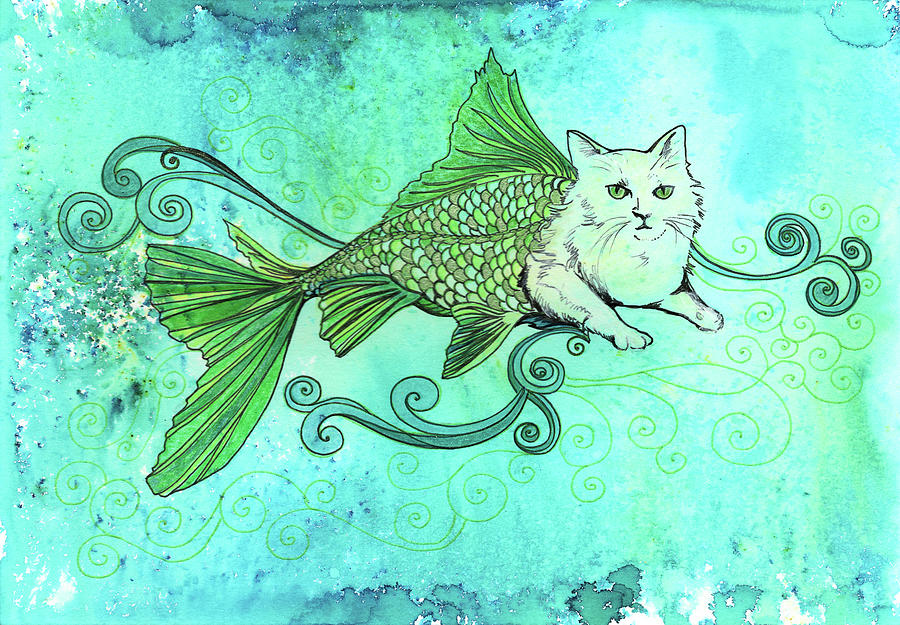 Fish Drawing - Mercat by Katherine Nutt