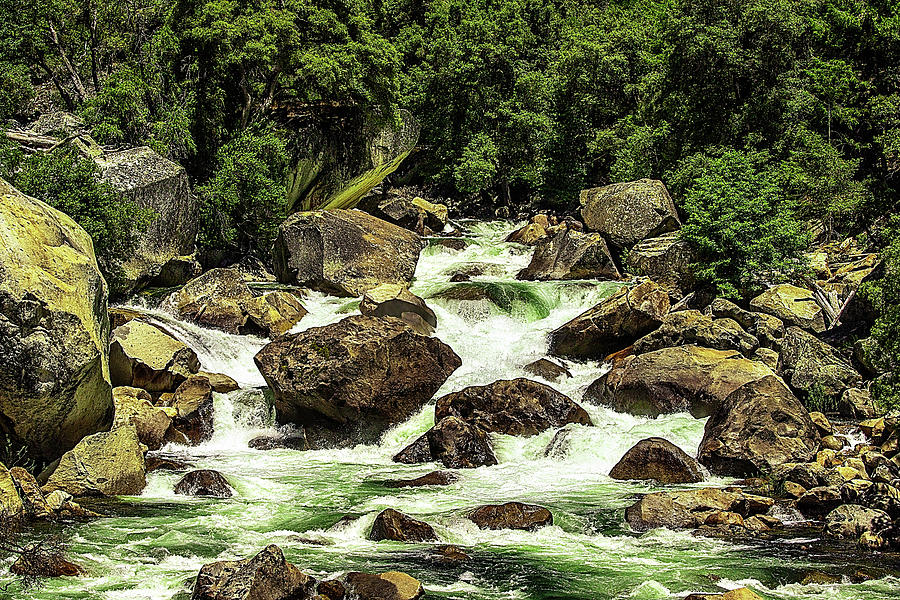 Merced River Rapids Photograph by Bill Gallagher
