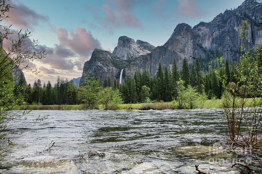 Merced River Yosemite National Park Waterfalls Mountains  Photograph by Chuck Kuhn