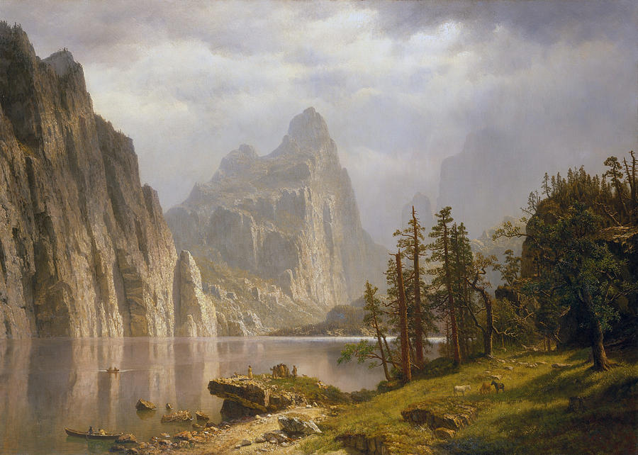 Merced River - Yosemite Valley - Albert Bierstadt 1866 Painting by War Is Hell Store