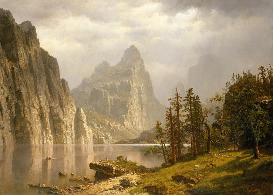 Merced River, Yosemite Valley, year 1866 Painting by Albert Bierstadt Merced River, Yosemite Valley, year 1866 Painting by Albert Bierstadt